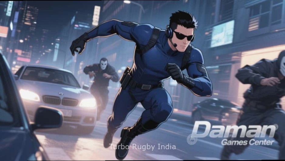 Turbo Rugby India - Intense Gameplay Turbo Rugby India game screenshot showing intense rugby match with Indian players