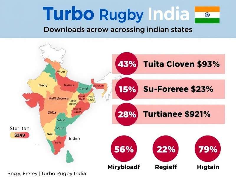 Turbo Rugby India download statistics showing growth across Indian states