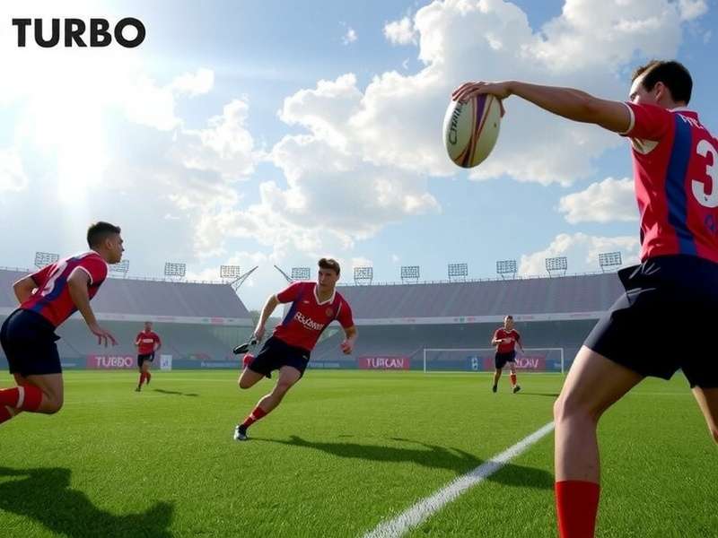 Turbo Rugby India gameplay showing advanced tactics during a match