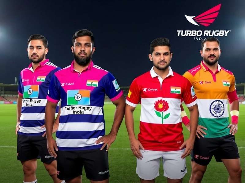 Turbo Rugby India showing regional team jerseys with Indian state symbols